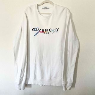 ジバンシィ(GIVENCHY)のgivenchy レインボーロゴ ホワイト スウェット トレーナー(スウェット)