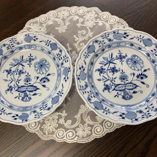 マイセン(MEISSEN)の☆お値下げ☆未使用☆③マイセン1級品ブルーオニオン18cmプレート2枚(食器)