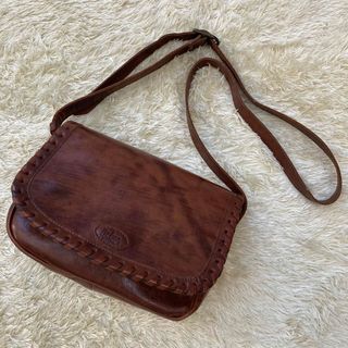 イビザ(IBIZA)の【美品】IBIZA イビザ　オールレザー　ショルダーバッグ ブラウン　ヌメ革(ショルダーバッグ)