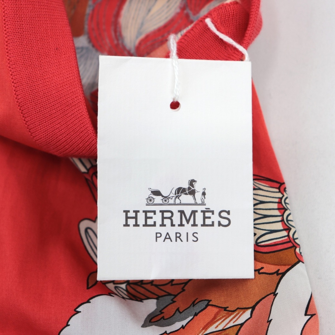Hermes(エルメス)の美品 エルメス 13年 不死鳥 フェニックス柄 ワンピース レディース ウール コットンニット オレンジ マルチ 38 チュニック 36-7754 HERMES レディースのワンピース(その他)の商品写真