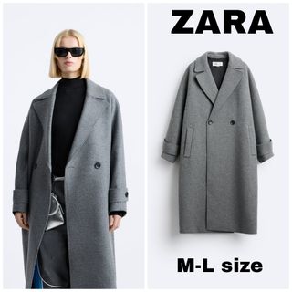 ザラ(ZARA)のZARA　ウールブレンドコート X MAISON SPECIAL　M-Lサイズ(ロングコート)