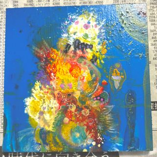 現代アート 38×38㎝ テクスチャーアート ニュアンス モダン 絵画 額縁