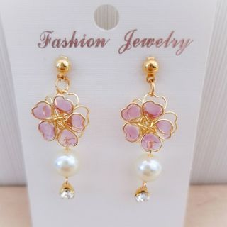 233# 桜 ピアス ハンドメイド フラワー レジン(ピアス)