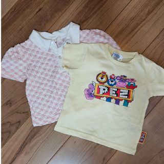 【2枚セット】半袖 Tシャツ 80 チェック PEZ(Ｔシャツ)