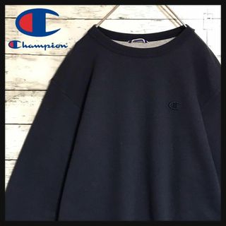 チャンピオン(Champion)の【人気定番】チャンピオン　刺繍ロゴ入りトレーナー　ネイビー　裏起毛　F840(その他)