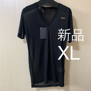 ディースクエアード(DSQUARED2)の【新品】dsquared2 黒のTシャツ　シルクコットン　サイズXL(Tシャツ(半袖/袖なし))