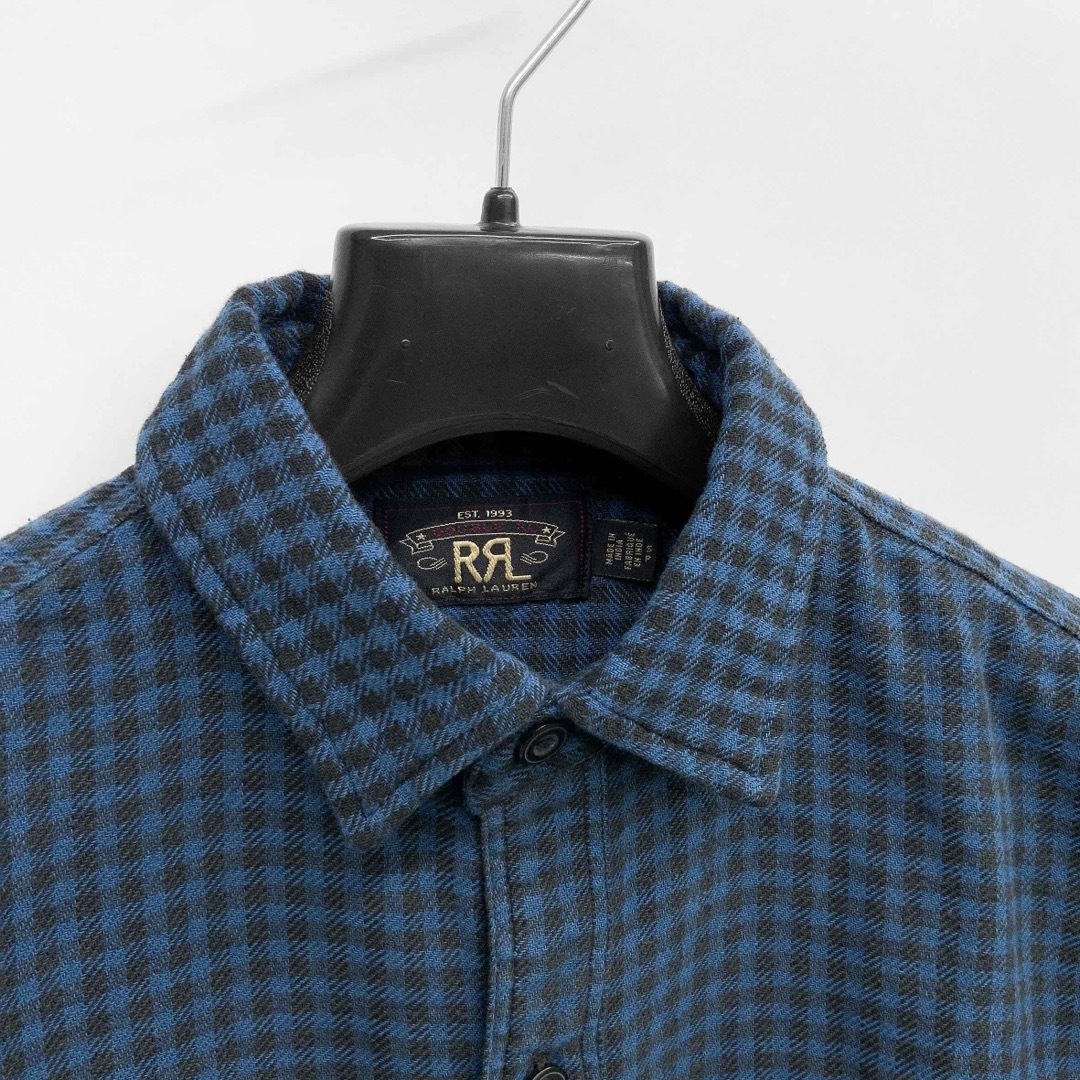 RRL(ダブルアールエル)の23FW 新品 RRL ダブルアールエル チェック インディゴ ワークシャツ S メンズのトップス(シャツ)の商品写真