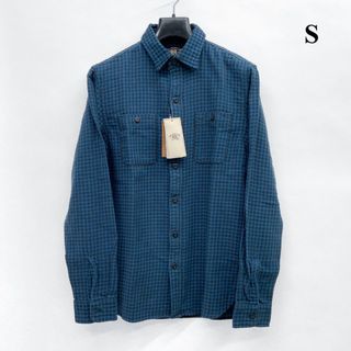 ダブルアールエル(RRL)の23FW 新品 RRL ダブルアールエル チェック インディゴ ワークシャツ S(シャツ)