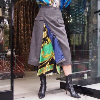 トーガ(TOGA)のTOGA  WOOL POCKET SKIRT スカーフ スカート scarf(ロングスカート)