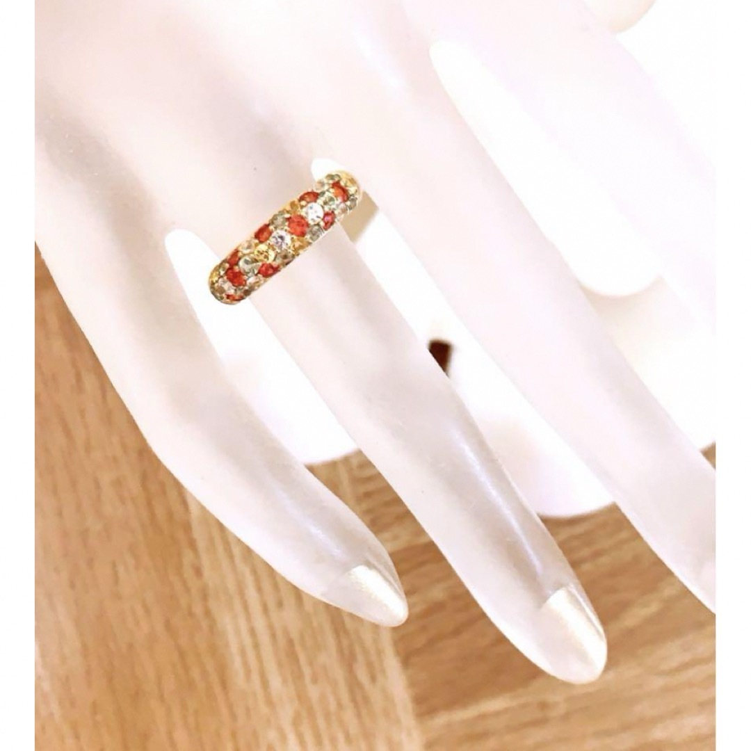 上質❣️S1.25CT✨k18YGオレンジ　イエローサファイアパヴェリング レディースのアクセサリー(リング(指輪))の商品写真