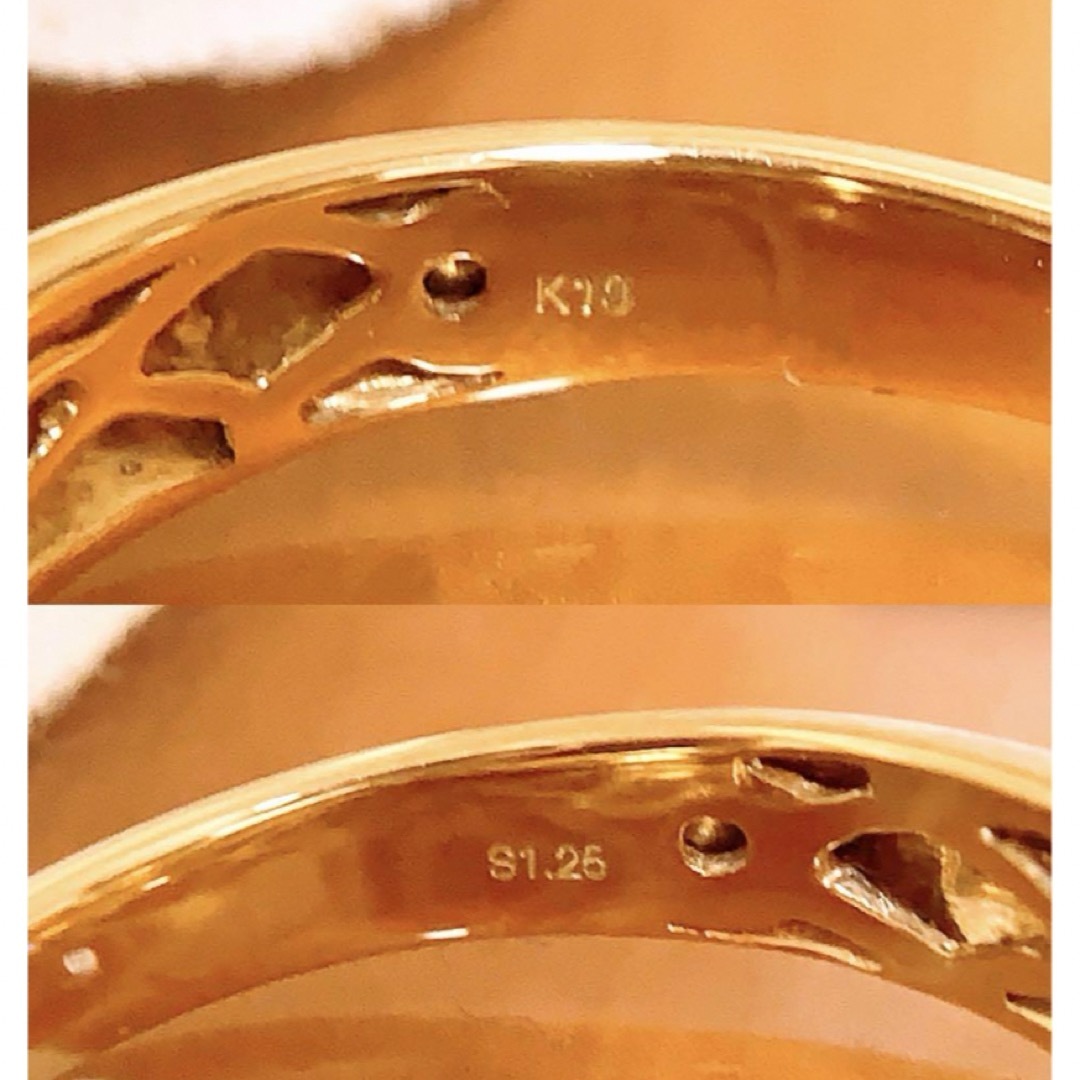 上質❣️S1.25CT✨k18YGオレンジ　イエローサファイアパヴェリング レディースのアクセサリー(リング(指輪))の商品写真