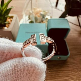 ティファニー(Tiffany & Co.)の◇ティファニー◇ダイヤモンド リング Tワイヤー 指輪 750 WG 2.6g(リング(指輪))