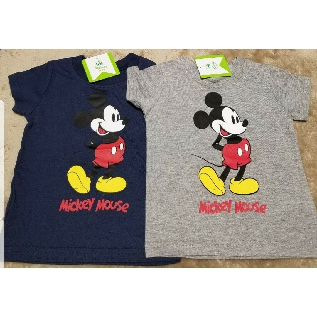 Disney(ディズニー)のディズニー　ミッキー　80cm　半袖　Tシャツ　２枚セット　新品 キッズ/ベビー/マタニティのベビー服(~85cm)(Ｔシャツ)の商品写真