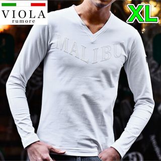 ヴィオラ(VIOLA)のヴィオラ XLサイズ ラバープリントロンT ロングスリーブTシャツ ホワイト (Tシャツ/カットソー(七分/長袖))