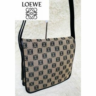 ロエベ(LOEWE)の【LOEWE】美品 ロエベ アナグラム キャンバス ショルダーバッグ メンズ(ショルダーバッグ)