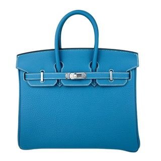 エルメス(Hermes)の新品未使用 B刻 HERMES エルメス Birkin25 バーキン25 Bleu jean ブルージーン PHW シルバー金具(ハンドバッグ)