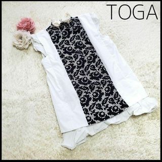 トーガ(TOGA)の【異素材ミックス】TOGA レース 刺繍 シャツ ワンピース ハイネック(シャツ/ブラウス(半袖/袖なし))