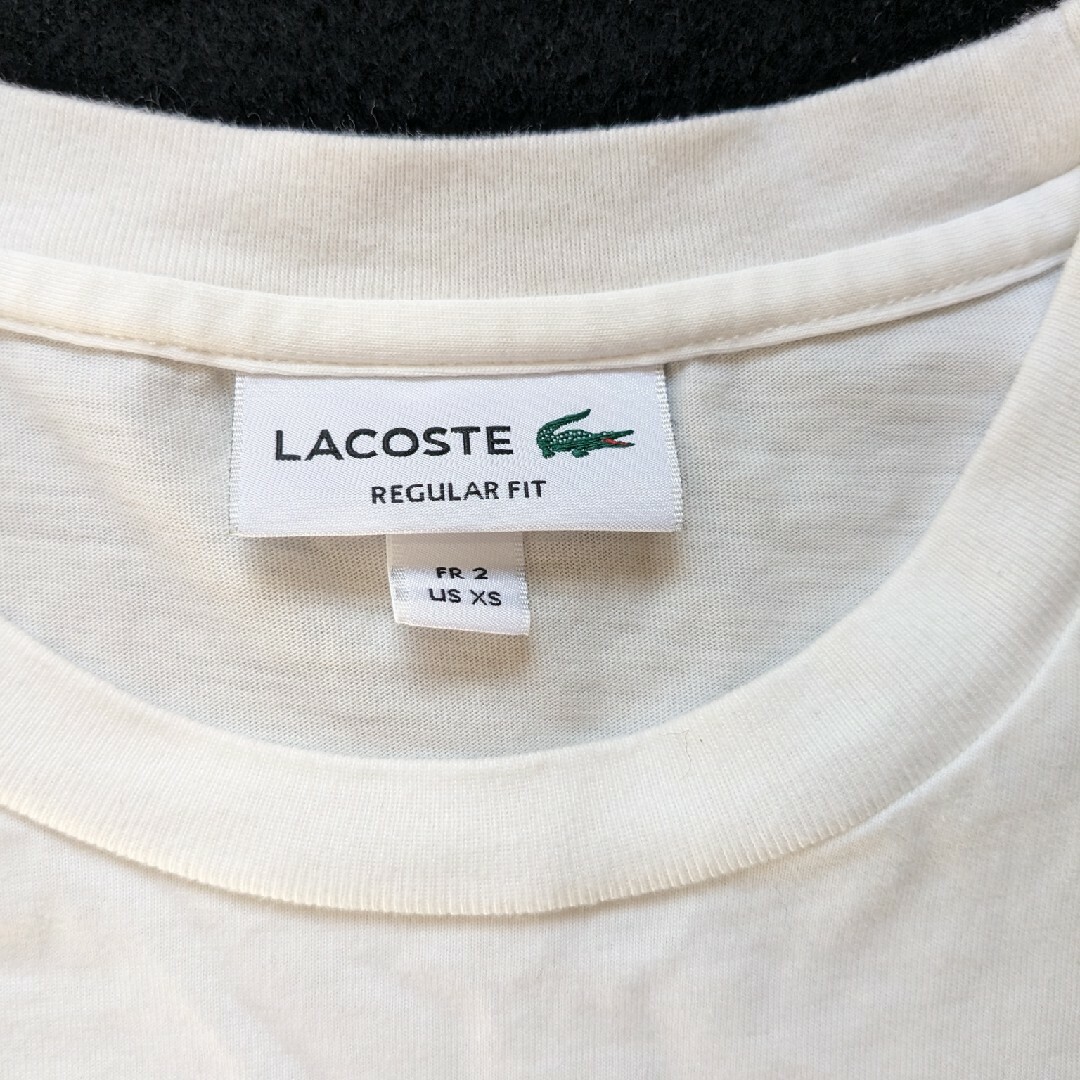 LACOSTE(ラコステ)のLACOSTE ラコステ　ダブルクロックエンブレム　半袖Tシャツ　Sサイズ　白色 メンズのトップス(Tシャツ/カットソー(半袖/袖なし))の商品写真