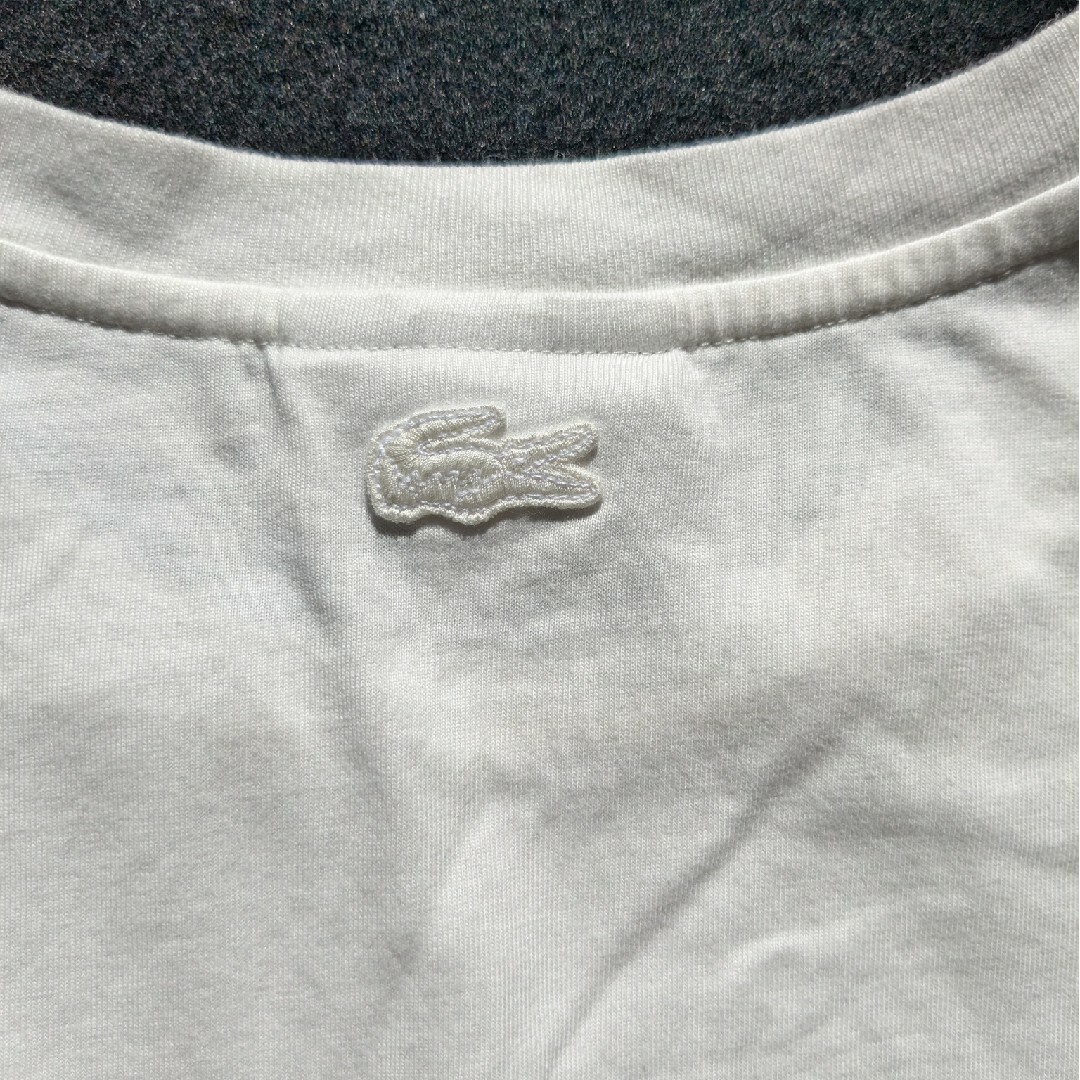 LACOSTE(ラコステ)のLACOSTE ラコステ　ダブルクロックエンブレム　半袖Tシャツ　Sサイズ　白色 メンズのトップス(Tシャツ/カットソー(半袖/袖なし))の商品写真