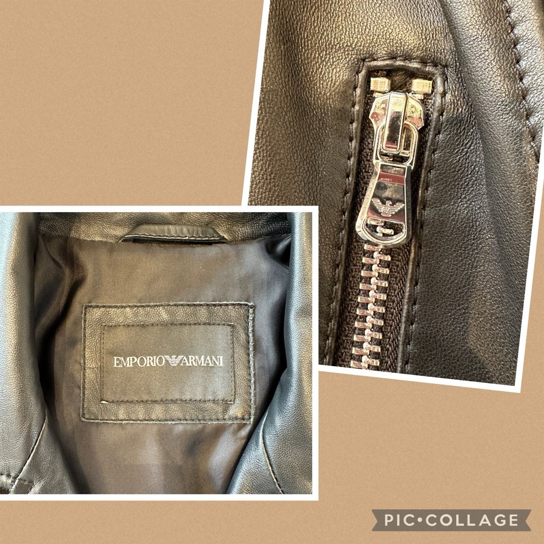 Emporio Armani(エンポリオアルマーニ)のEMPORIO ARMANI  ライダースジャケット【極美品】 レディースのジャケット/アウター(ライダースジャケット)の商品写真