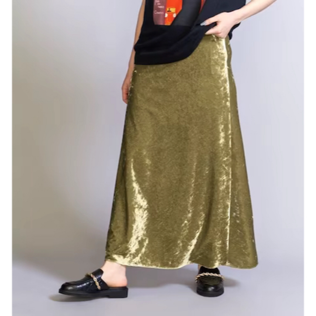 BEAUTY&YOUTH UNITED ARROWS(ビューティアンドユースユナイテッドアローズ)のbeauty&youth クラッシュベロアフレアスカート　ウォシャブル レディースのスカート(ロングスカート)の商品写真