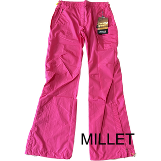 ミレー(MILLET)の新品　MILLET　ミレー　レインウェア　パンツ　登山　ピンク　(登山用品)