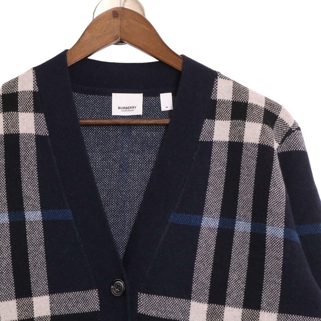 BURBERRY(バーバリー)のバーバリー ﾌﾞﾙｰ×ﾎﾜｲﾄ 8059088 ﾁｪｯｸ ｳｰﾙｶｼﾐｱ ｼﾞｬｶｰﾄﾞ M メンズのトップス(カーディガン)の商品写真