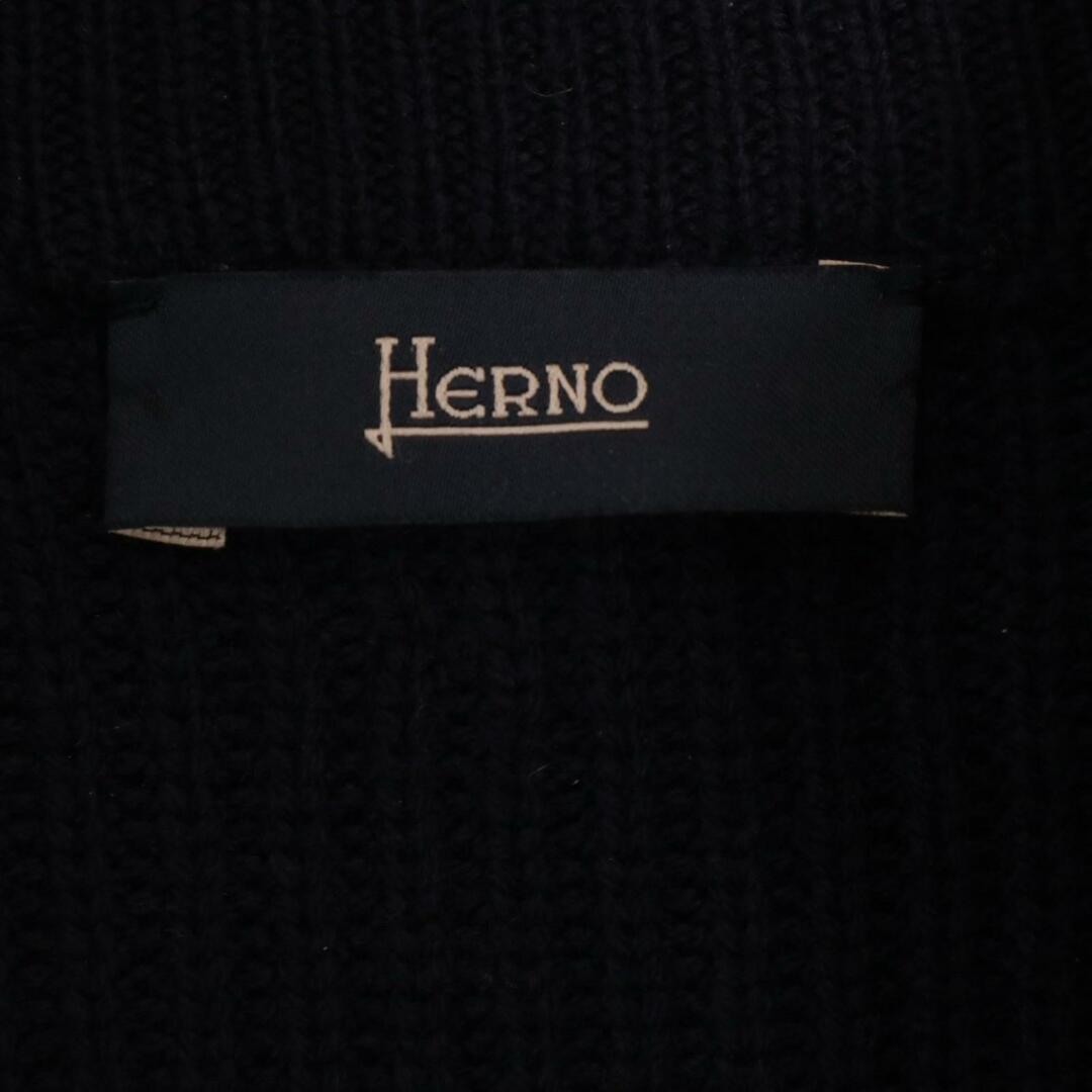 HERNO(ヘルノ)のヘルノ MP0006U ネイビー ダウン×ニット ジップアップジャケット 48 メンズのジャケット/アウター(ダウンジャケット)の商品写真