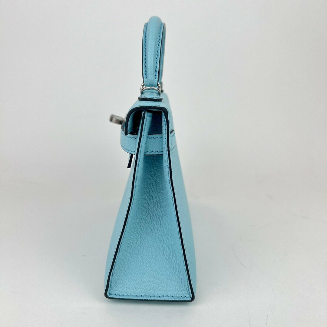 Hermes(エルメス)の新品未使用 B刻 HERMES エルメス Mini Kelly ミニケリー Bleu zephyr ブルーゼフィール PHW シルバー金具 レディースのバッグ(ショルダーバッグ)の商品写真