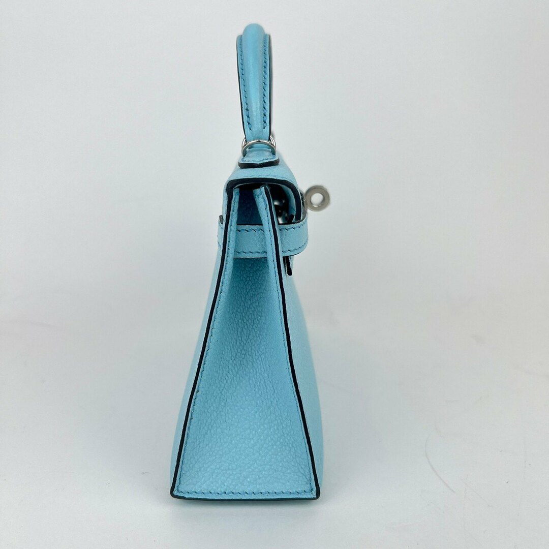 Hermes(エルメス)の新品未使用 B刻 HERMES エルメス Mini Kelly ミニケリー Bleu zephyr ブルーゼフィール PHW シルバー金具 レディースのバッグ(ショルダーバッグ)の商品写真