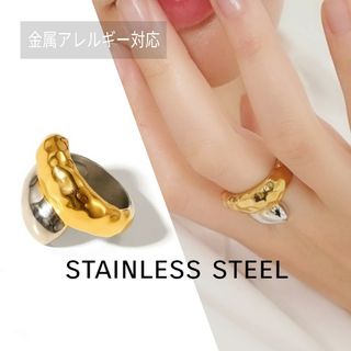 ꫛꫀꪝ●stainless●限定1点要コメント●ステンレスバイカラーラップリング(リング(指輪))