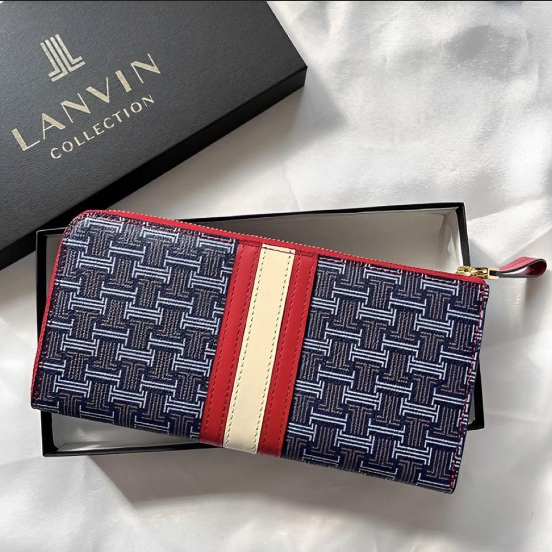 LANVIN COLLECTION(ランバンコレクション)のLANVIN ランバン モノグラムウォレット L字ファスナー長財布 レディースのファッション小物(財布)の商品写真