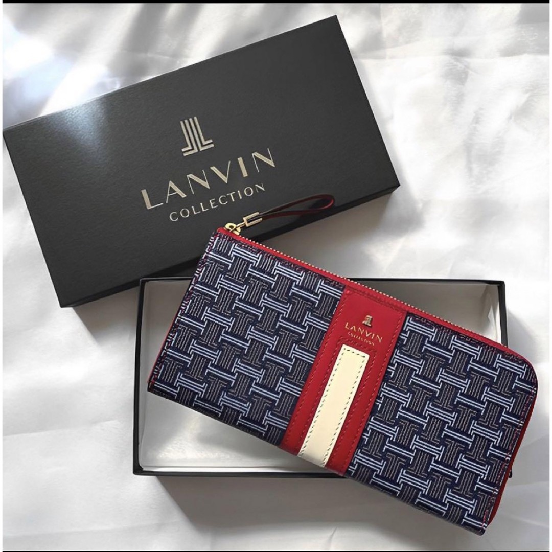 LANVIN COLLECTION(ランバンコレクション)のLANVIN ランバン モノグラムウォレット L字ファスナー長財布 レディースのファッション小物(財布)の商品写真