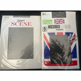 ミチコロンドン(MICHIKO LONDON)のミチコロンドン　ストッキング　網タイツ　セット　ブラック　M～Lサイズ　新品(タイツ/ストッキング)