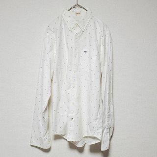 ホリスター(Hollister)のHOLLISTER ホリスター ホワイト 柄入 長袖 シャツ サイズS（約Mサイ(シャツ)