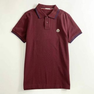 モンクレール(MONCLER)の7e19-16 タグ付 MONCLER モンクレール ロゴワッペンポロシャツ サイズS ボルドー MAGLIA POLO MANICA マリアポロマニカ メンズ 半袖 春夏(シャツ)