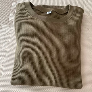 ユニクロ(UNIQLO)のワッフルクルーネックTシャツ(Tシャツ(長袖/七分))