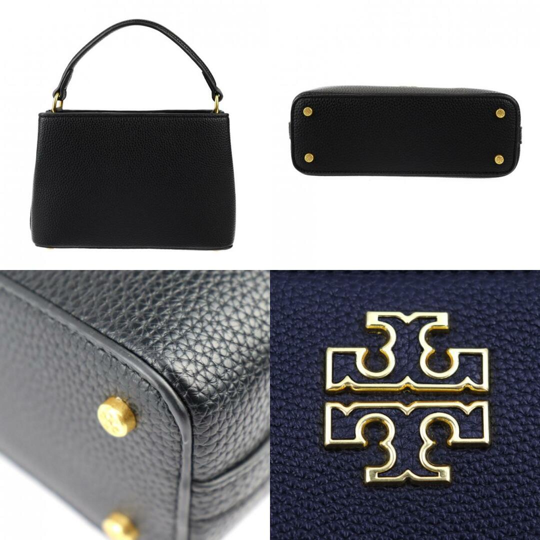 Tory Burch(トリーバーチ)のTory Burch トリーバーチ  ブリテン マイクロ サッチェル ハンドバッグ  レザー   ブラック ゴールド金具  2WAY ショルダーバッグ 【本物保証】 レディースのバッグ(ハンドバッグ)の商品写真