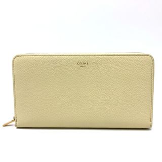 セリーヌ(celine)のセリーヌ CELINE ロングウォレット ラウンドファスナー 長財布 レザー ベージュ系(財布)