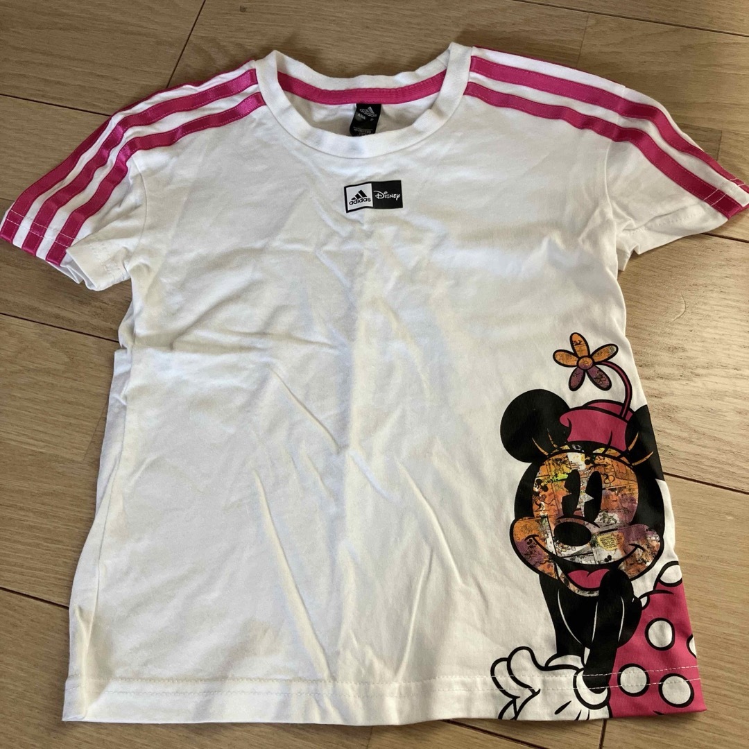 adidas(アディダス)の美品　アディダス　キッズ　コットン　半袖Tシャツ110cm ディズニー  ミニー キッズ/ベビー/マタニティのキッズ服女の子用(90cm~)(Tシャツ/カットソー)の商品写真