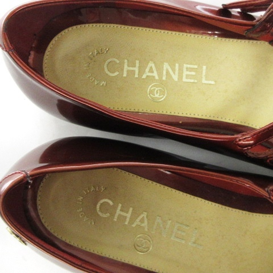 CHANEL(シャネル)のシャネル バレエシューズ パンプス コマーク 赤系 36 22.5cm位 靴 レディースの靴/シューズ(バレエシューズ)の商品写真