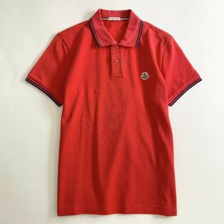 モンクレール(MONCLER)の7e19-13 タグ付 MONCLER モンクレール ロゴワッペンポロシャツ サイズS レッド MAGLIA POLO MANICA C マリアポロマニカ メンズ 半袖 春夏(シャツ)