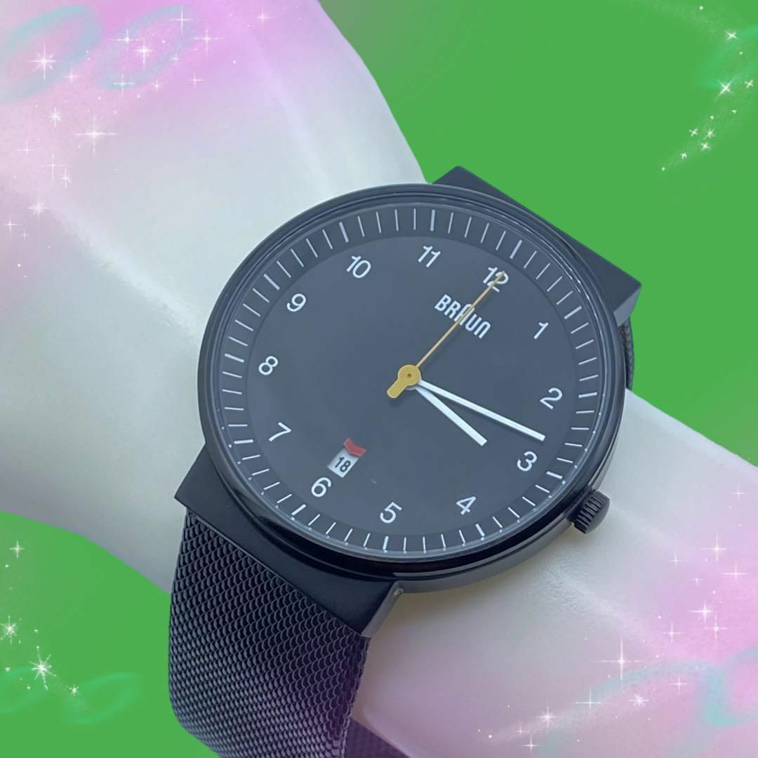 BRAUN(ブラウン)の《超美品　稼動品》　ブラウン　防水　メンズ腕時計　ブラック文字盤　クォーツ メンズの時計(腕時計(アナログ))の商品写真