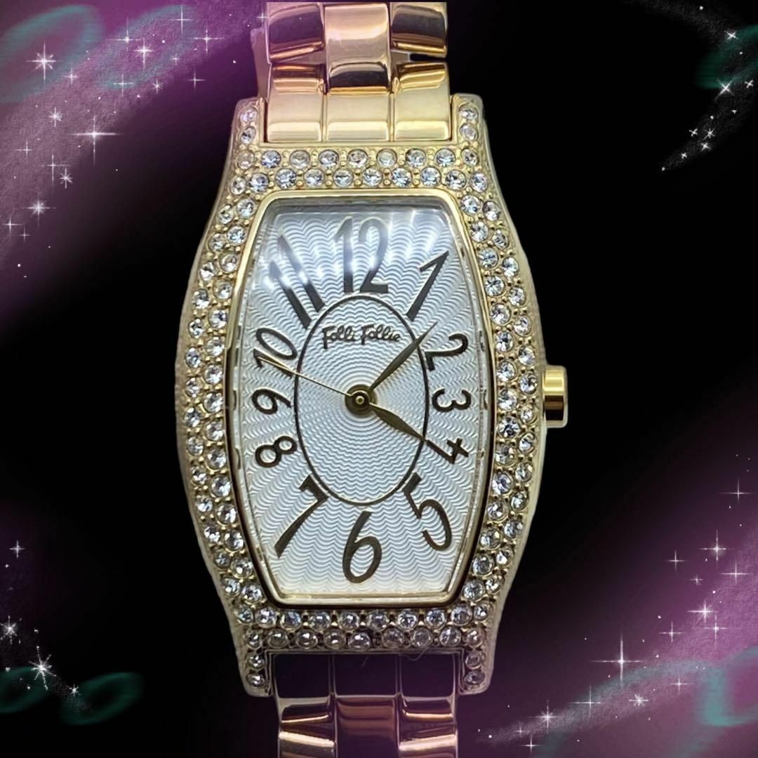 Folli Follie(フォリフォリ)の《超美品　稼動品》　フォリフォリ　ラインストーン　レディース腕時計　クォーツ レディースのファッション小物(腕時計)の商品写真