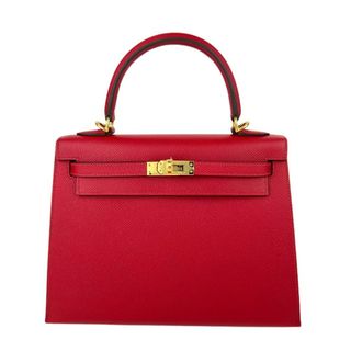 エルメス(Hermes)の新品 U刻 HERMES エルメス Kelly25 ケリー25 Rouge piment ルージュピマン Epsom エプソン GHW ゴールド金具(ショルダーバッグ)