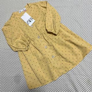 ザラ(ZARA)の【新品未使用】ZARA 水玉ワンピース 98㎝(ワンピース)