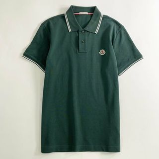 モンクレール(MONCLER)の7e19-12 タグ付 MONCLER モンクレール ロゴワッペンポロシャツ サイズS グリーン MAGLIA POLO MANICA マリアポロマニカ メンズ 半袖 春夏(シャツ)