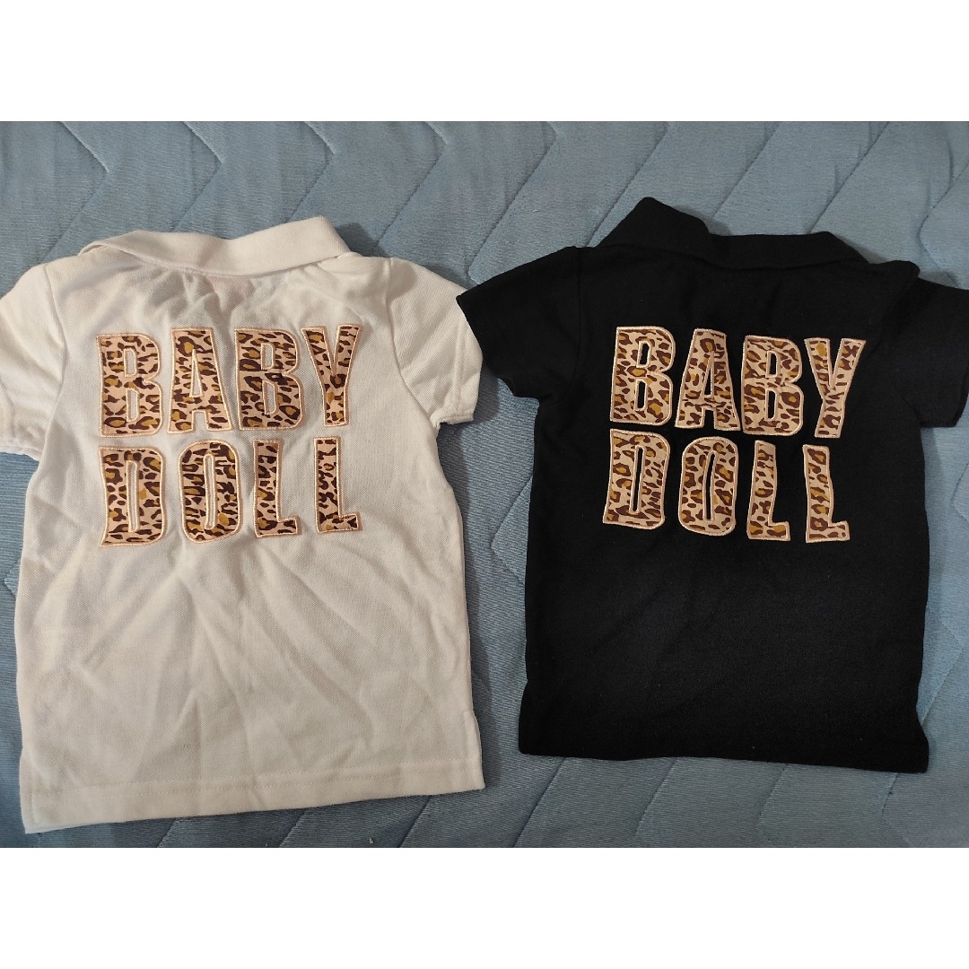 BABYDOLL(ベビードール)のBABYDOLL　ポロシャツ　黒　白セット キッズ/ベビー/マタニティのキッズ服男の子用(90cm~)(Tシャツ/カットソー)の商品写真