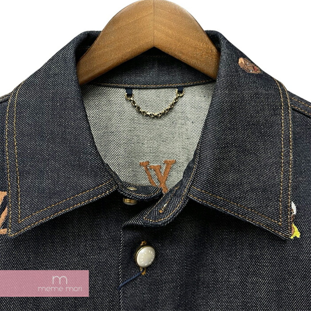 LOUIS VUITTON(ルイヴィトン)のLOUIS VUITTON 2024SS Embroidered Denim Over Shirt 1AFHVC ルイヴィトン エンブロイダード デニムオーバーシャツ ウォッシュデニム ヘンリーテイラー LVイニシャル インディゴ サイズ44 【240217】【中古-A】【me04】 メンズのジャケット/アウター(その他)の商品写真