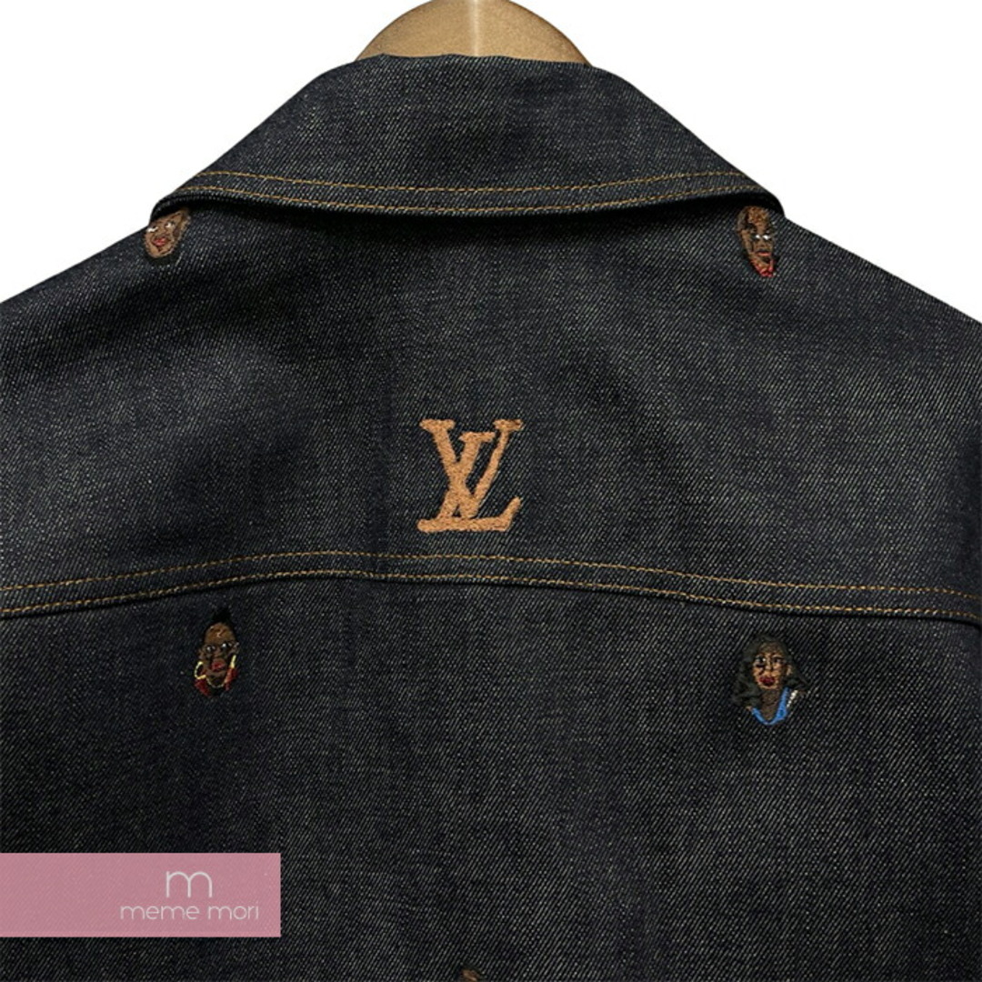 LOUIS VUITTON(ルイヴィトン)のLOUIS VUITTON 2024SS Embroidered Denim Over Shirt 1AFHVC ルイヴィトン エンブロイダード デニムオーバーシャツ ウォッシュデニム ヘンリーテイラー LVイニシャル インディゴ サイズ44 【240217】【中古-A】【me04】 メンズのジャケット/アウター(その他)の商品写真